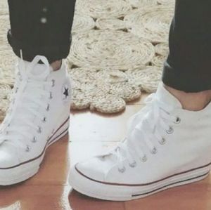 White High-Top Ankle Boots